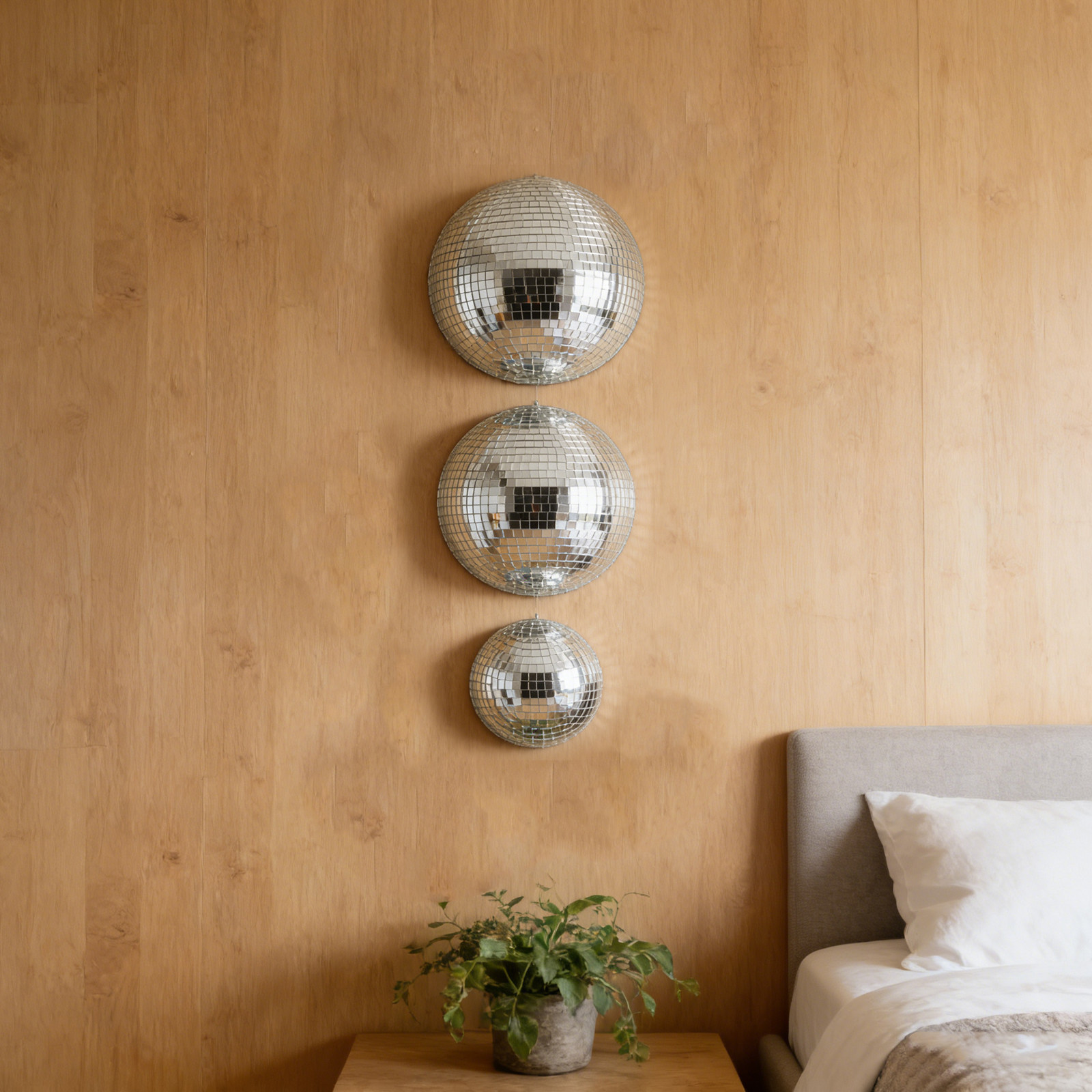 Disco Ball Mirror - 3Pcs Shiny Mirror Disco Ball Hemisphere