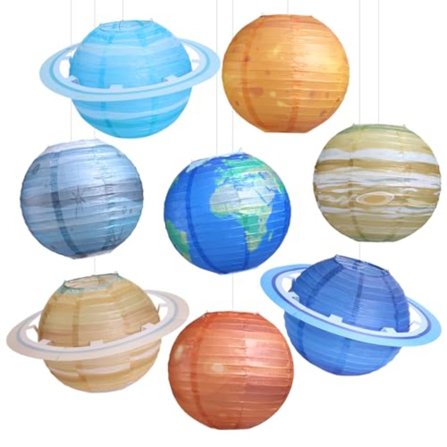 Lantern Paper Solar - 8 pcs Planet Paper Lanterns, 10