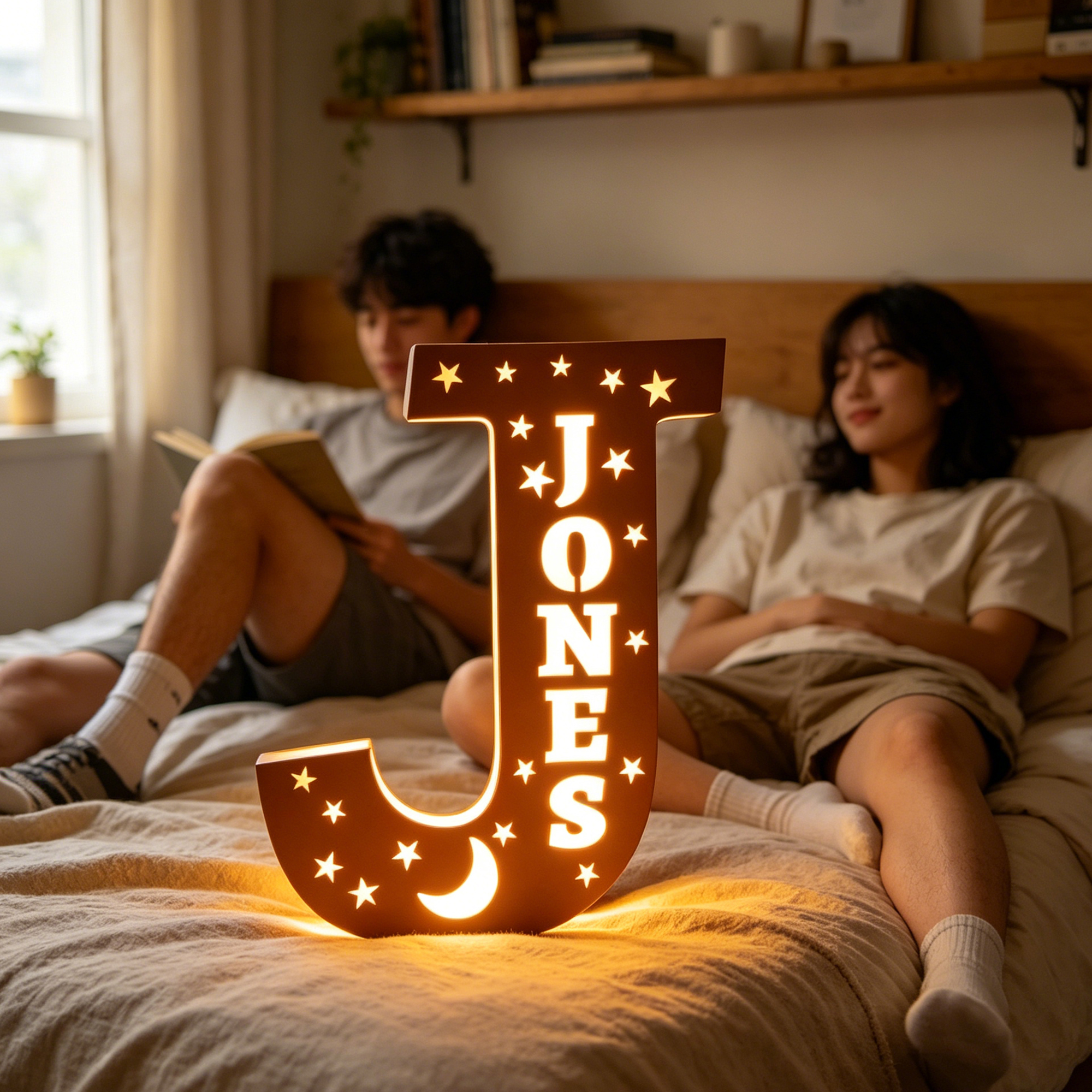 Lighting Christmas Decor - 1Pc Custom USB Powered Wooden Alphaet