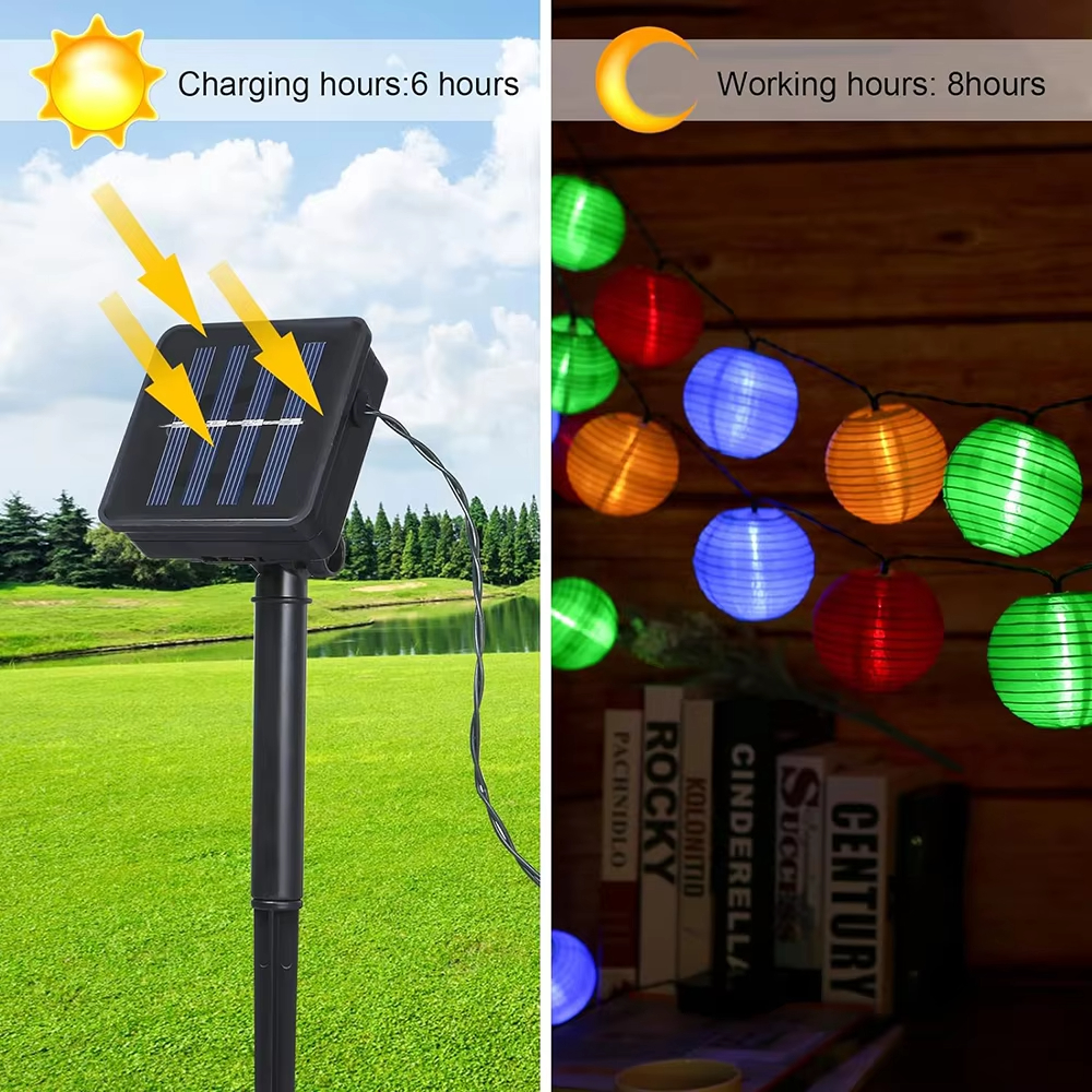 Lantern Paper Solar - Solar Lantern String Lights Outdoor Paper