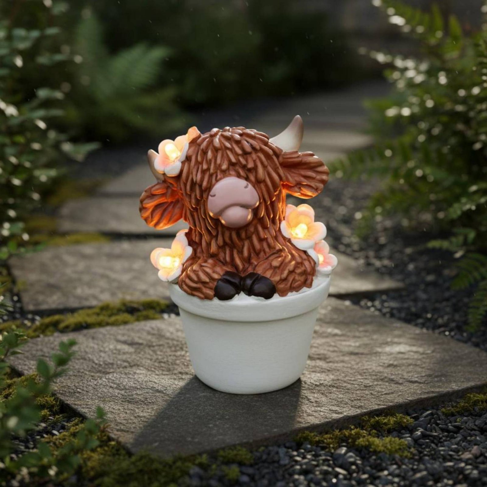 Solar Cow Statue Automatic Lig - Outdoor Lighting Decor Ideas review and price