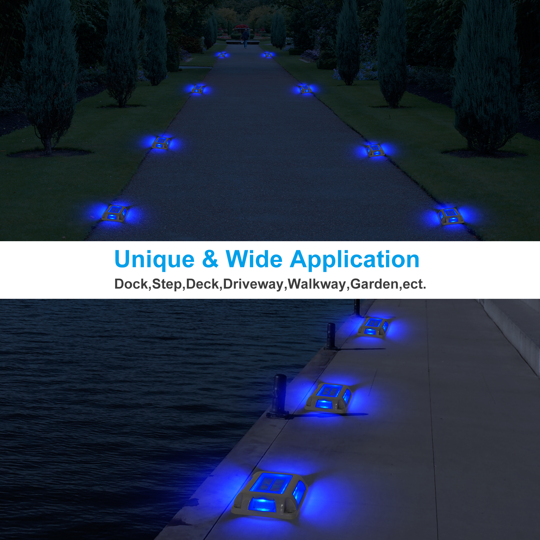 8PC Blue Light Solar Light Out - Lighting Decor Sunrise review and price