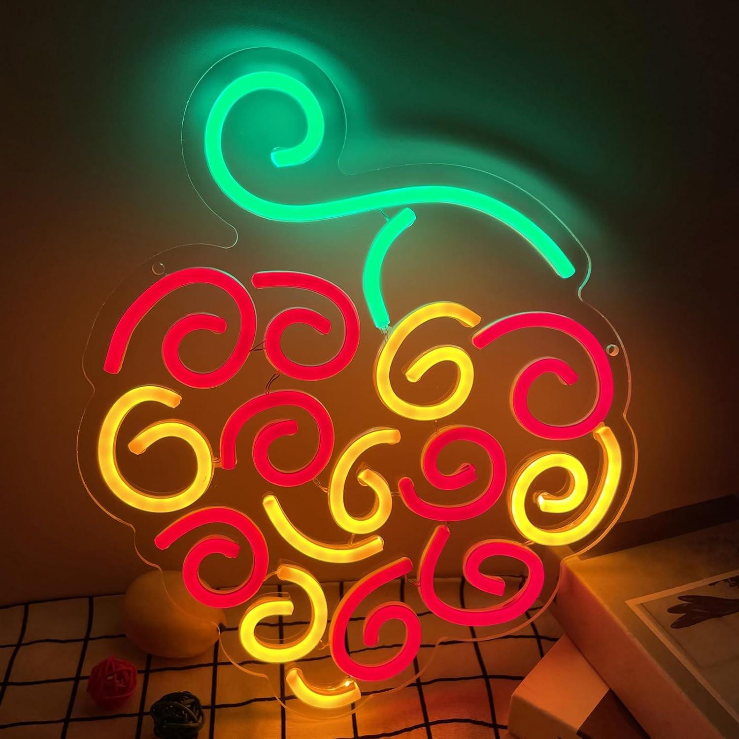 Cyber Fruit Neon Sign USB Dimm - Lighting Decor In Room review and price