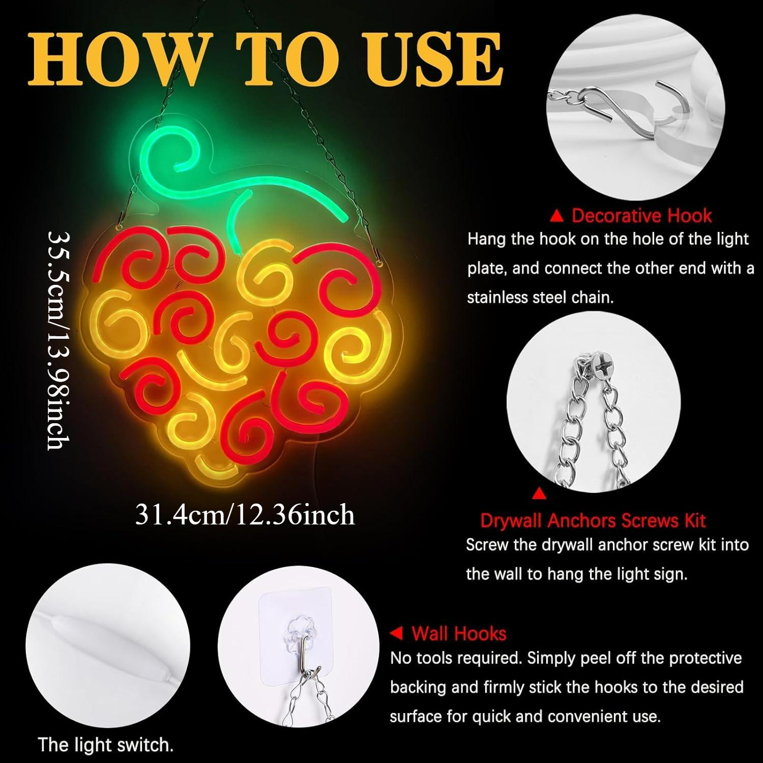 Cyber Fruit Neon Sign USB Dimm - Lighting Decor In Room review and price