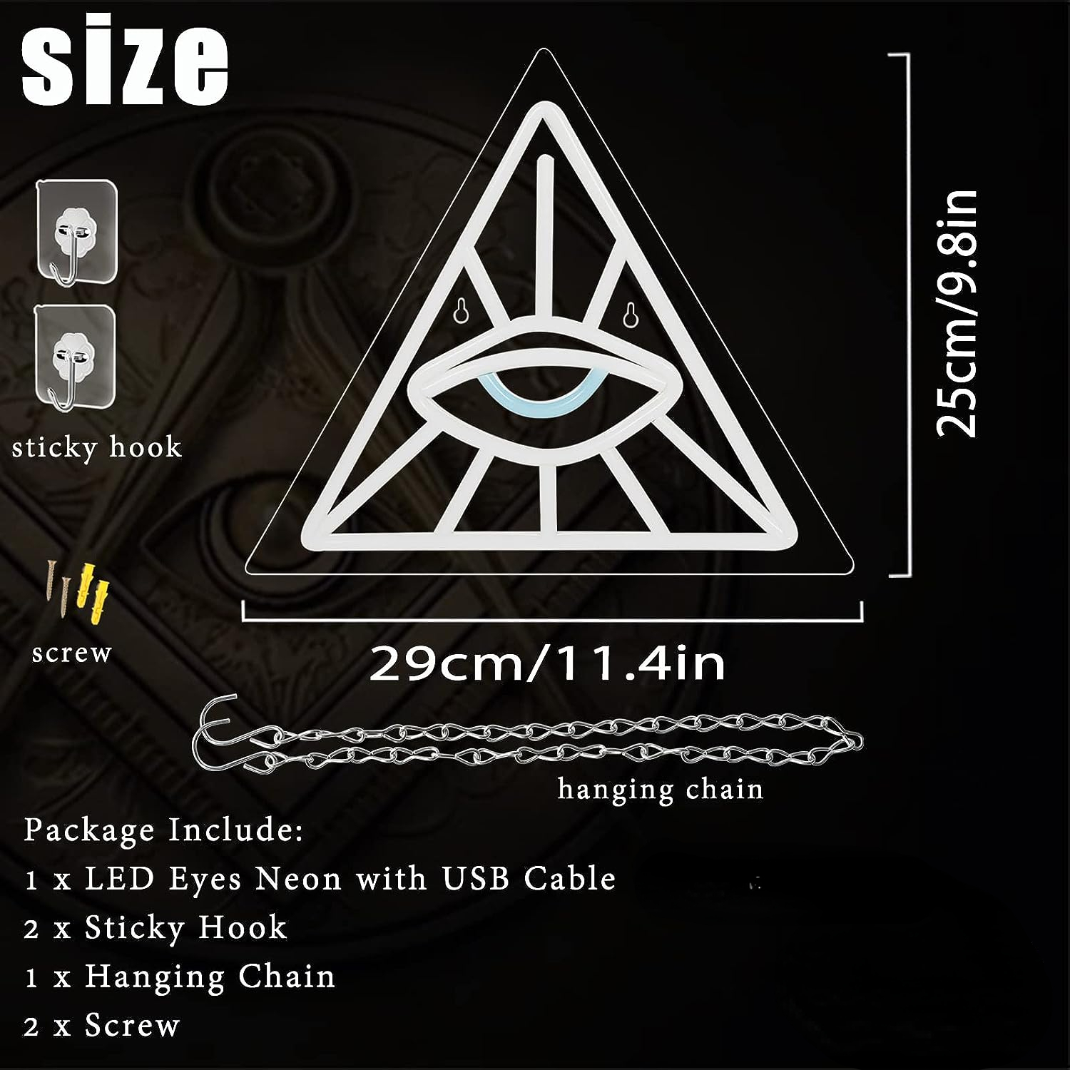 Eye in Triangle Neon Light LED - Outdoor Lighting Decor Ideas review and price