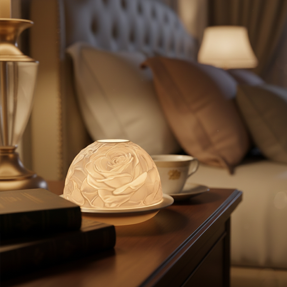 Elegant Rose Porcelain Candle  - Lighting Decor Living Room review and price