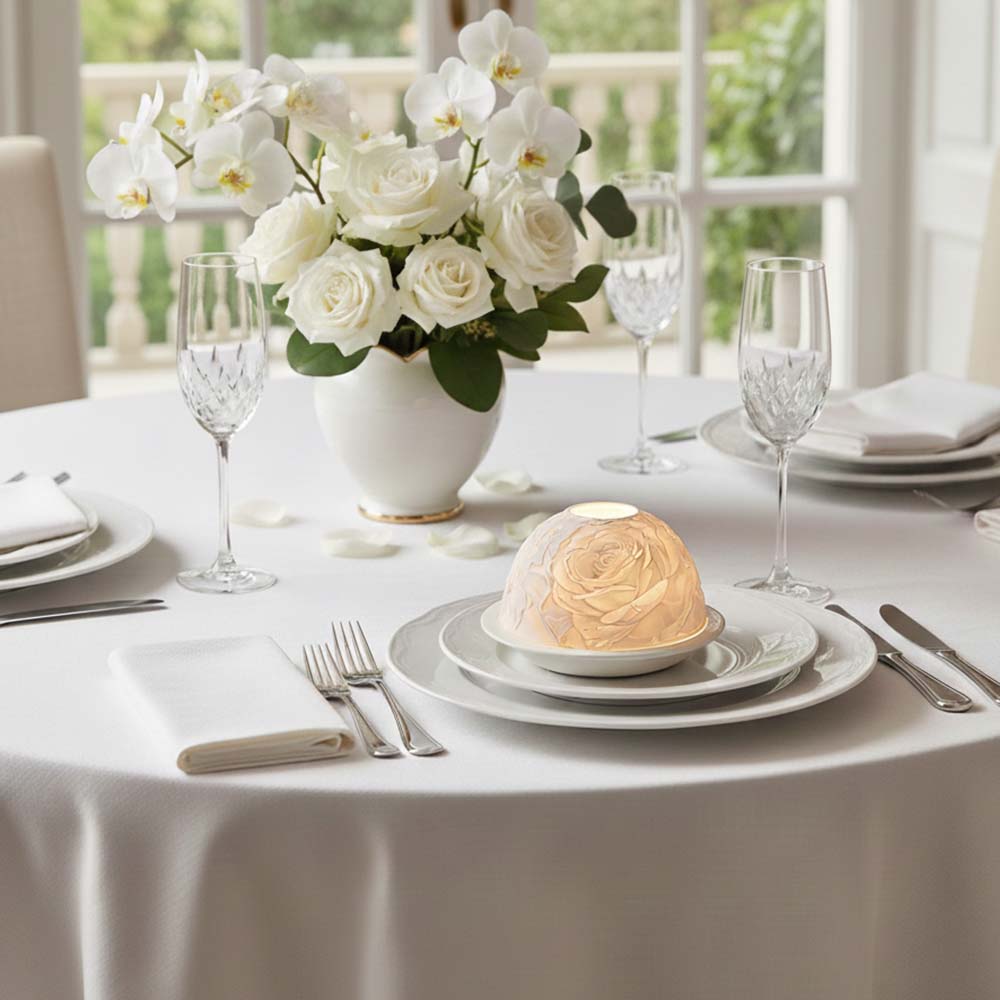 Elegant Rose Porcelain Candle  - Lighting Decor Living Room review and price