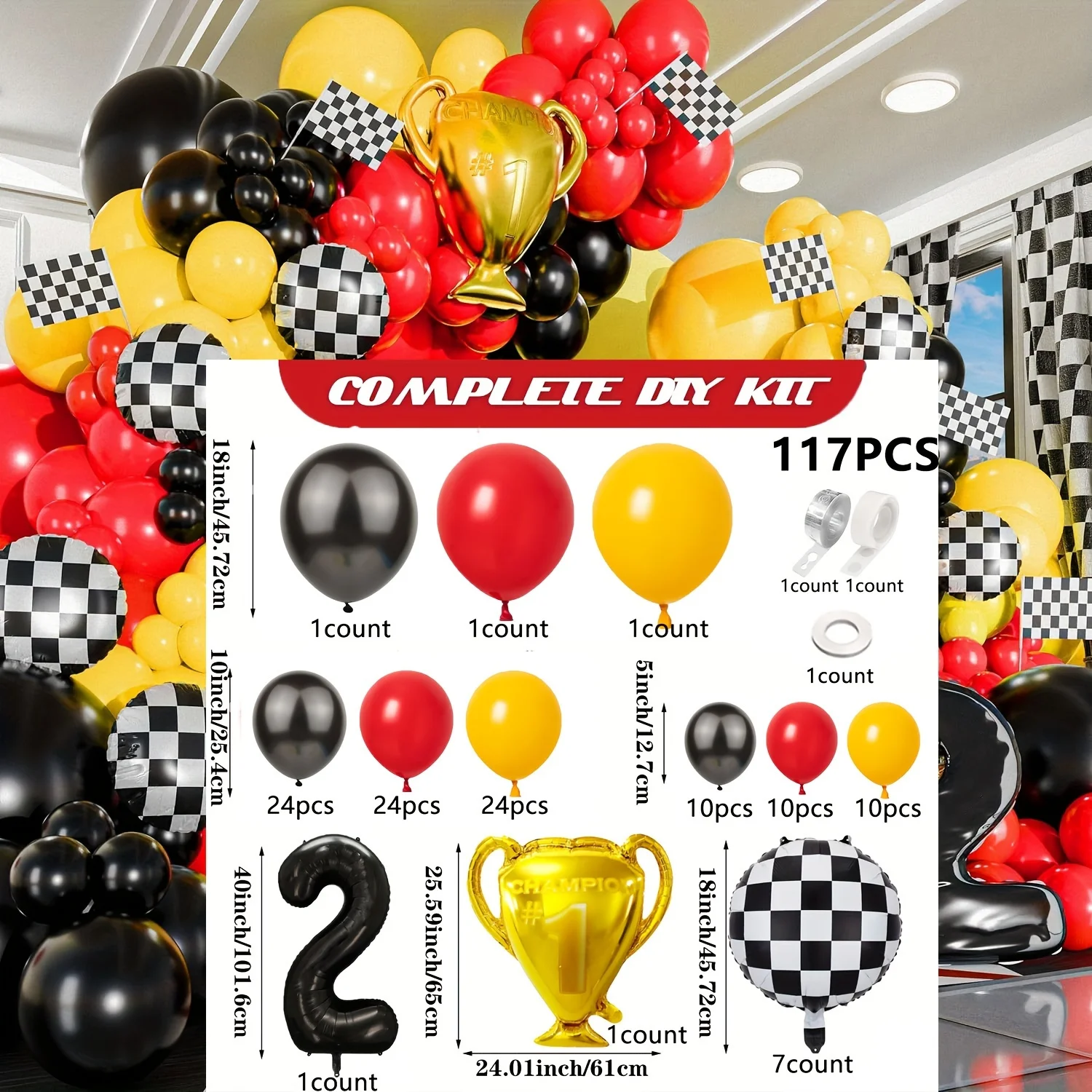 117pcs All-in-one Car Balloon  - Lighting Mcqueen Birthday Decor review and price