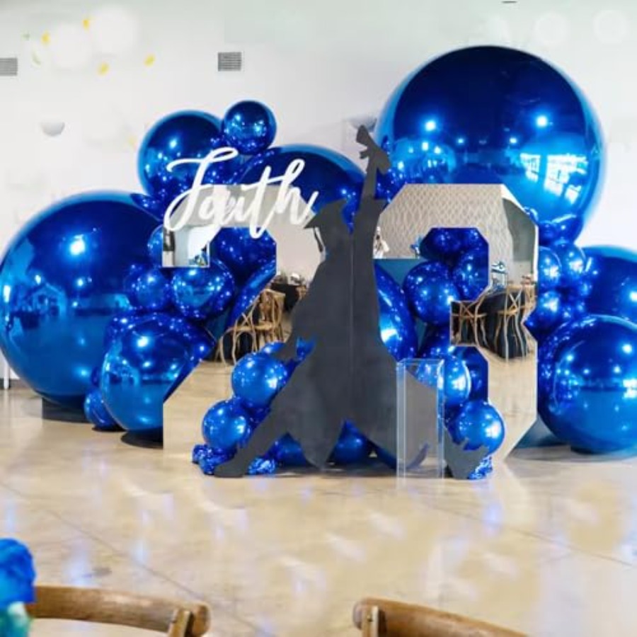 Blue disco mirror ball, PVC do - Disco Ball Mirror review and price