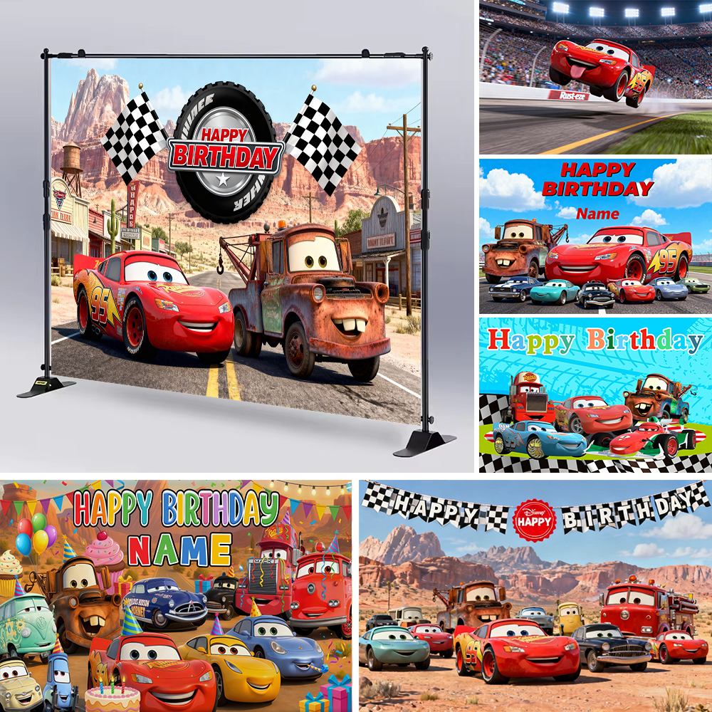 Disney Pixar Cars Custom Backd - Lighting Mcqueen Birthday Decor review and price