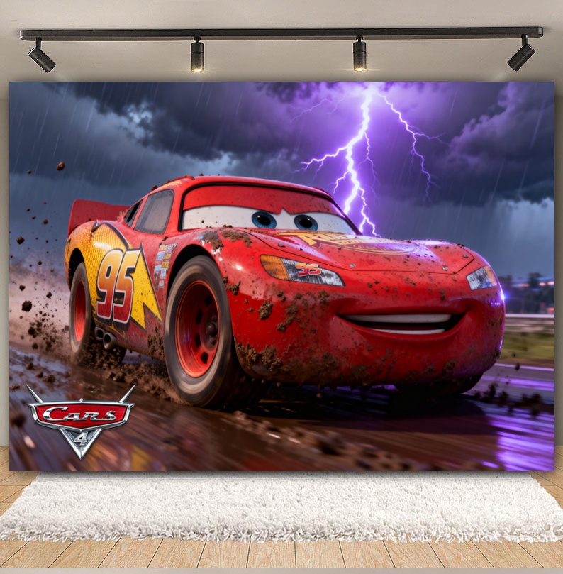 Disney Pixar Cars Custom Backd - Lighting Mcqueen Birthday Decor review and price