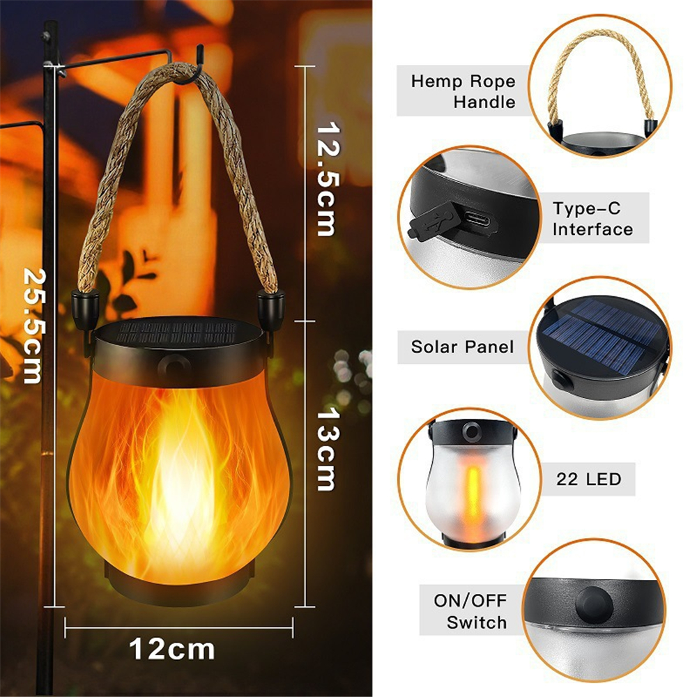 22LEDS Solar Flame Torch Light - Lighting Decor Sunrise review and price