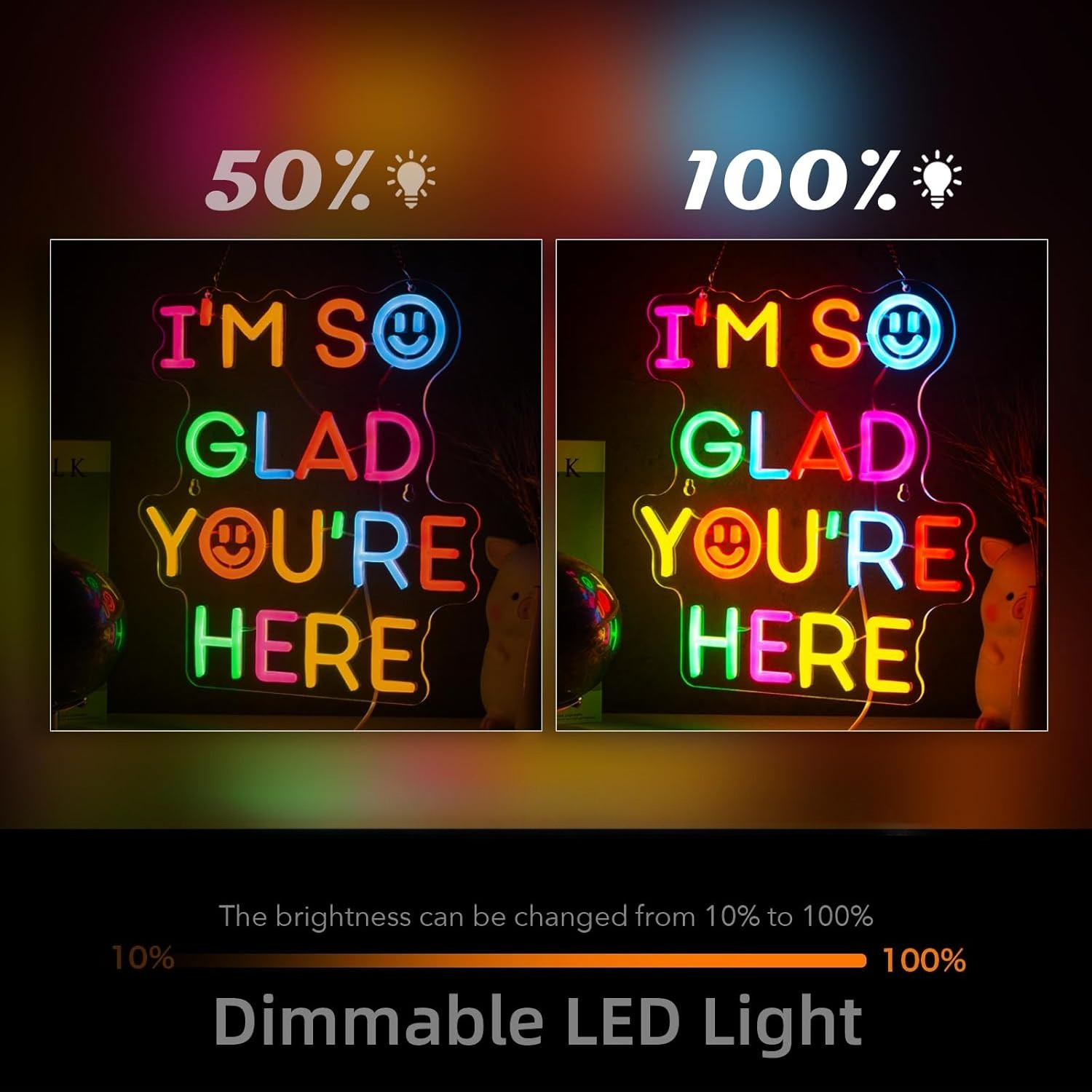  I'm So Glad You‘re Here Neon - Lighting Decor In Room review and price