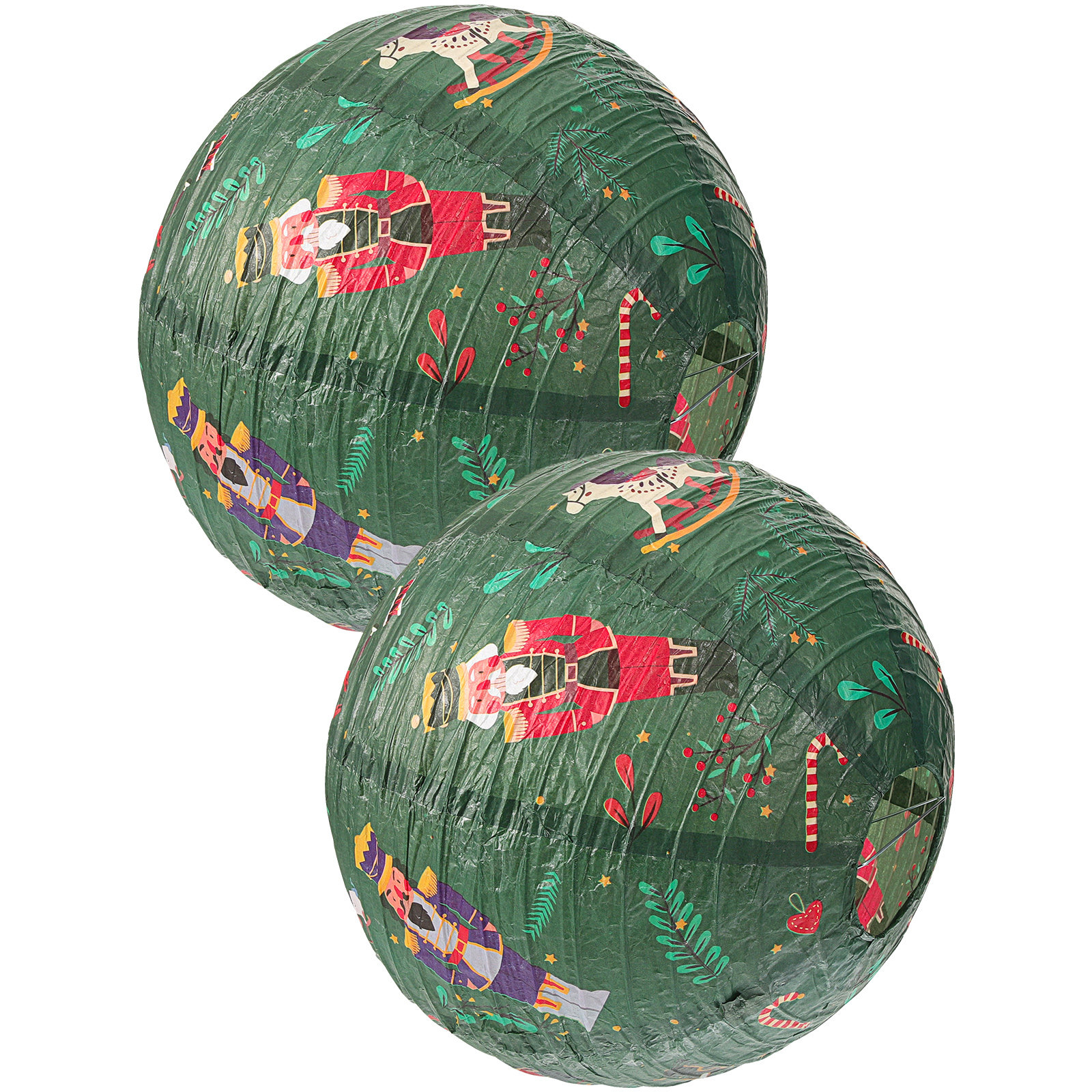 2Pcs Nutcracker Lanterns Green - Lantern Paper Solar review and price