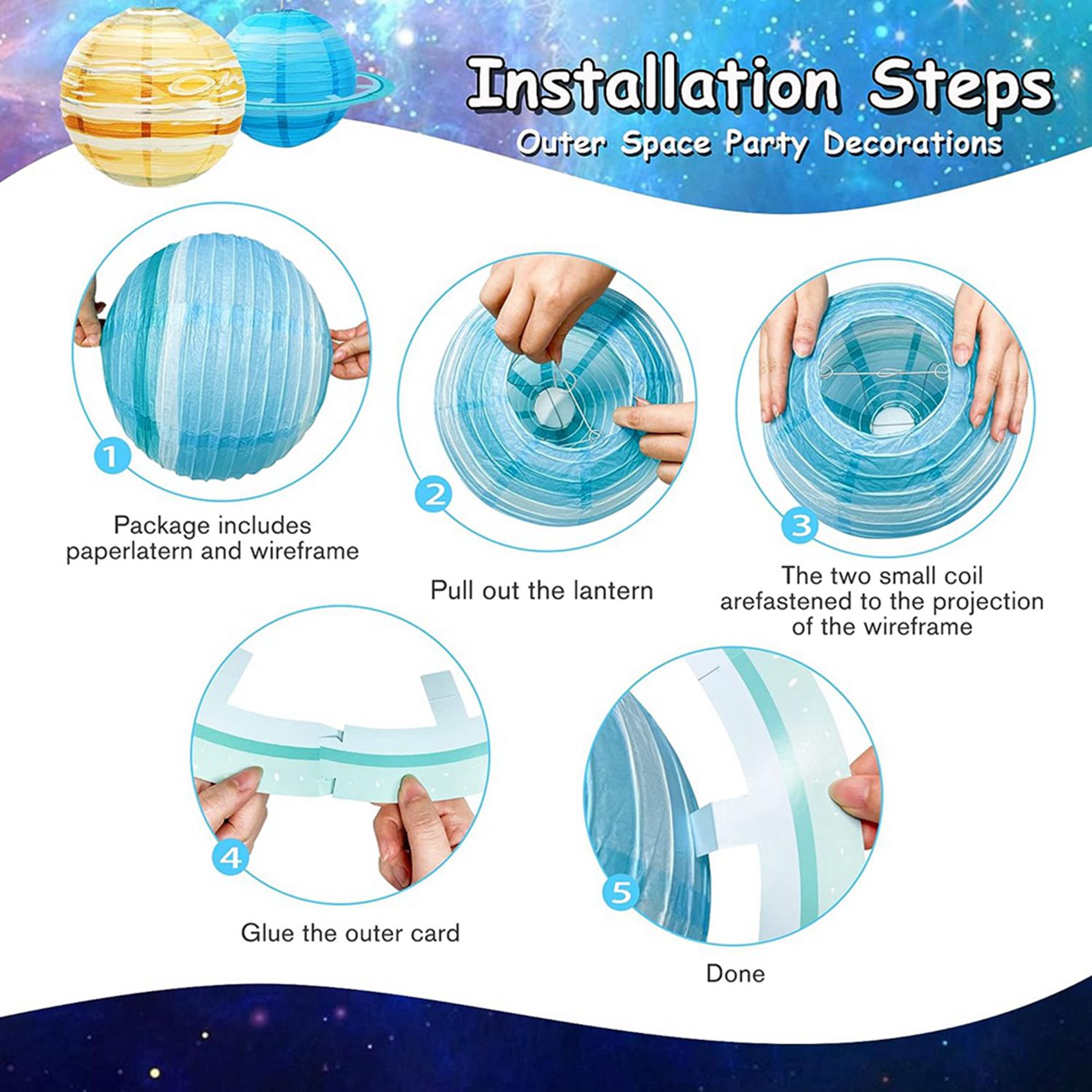 ABBP-16Pcs Space Paper Lantern - Lantern Paper Solar review and price