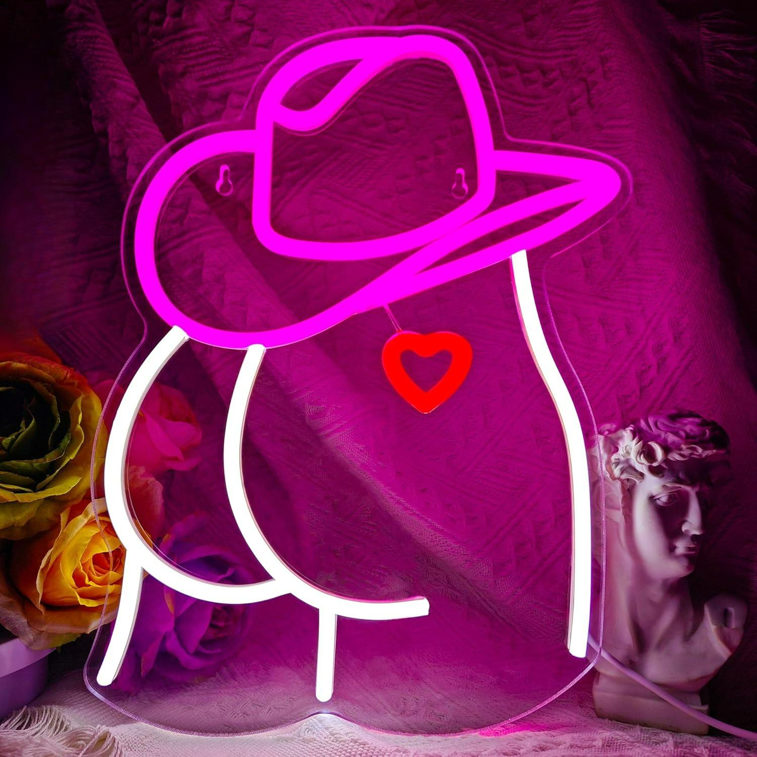 Cowgirl Neon Sign Dimmable LED - Lighting Christmas Decor review and price
