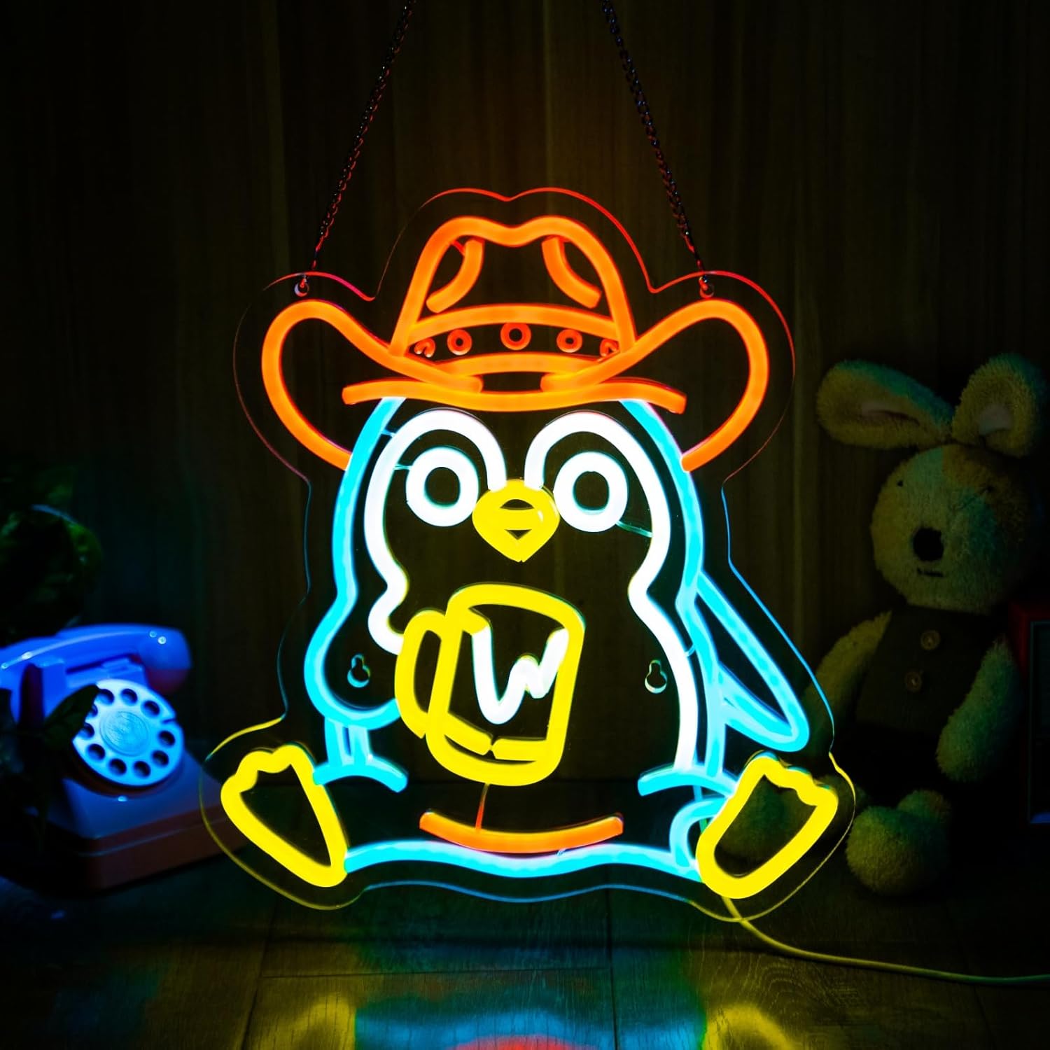 Penguin Neon Sign USB Powered  - Lighting Decor In Room review and price