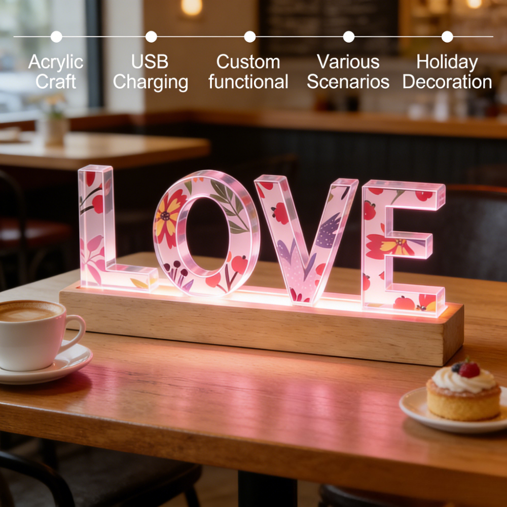 1pc Custom Name Acrylic LED Na - Lighting Decor Wedding review and price