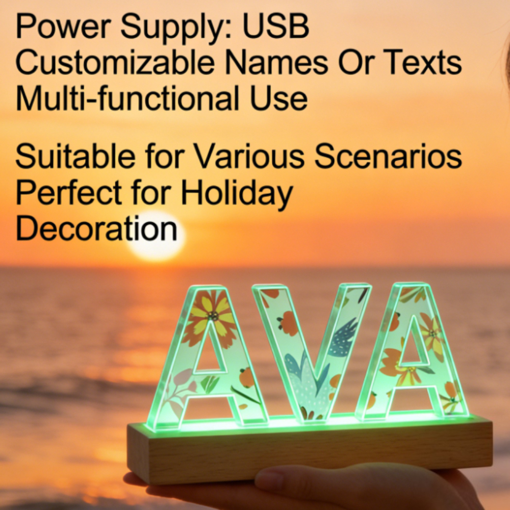 1pc Custom Name Acrylic LED Na - Lighting Decor Wedding review and price