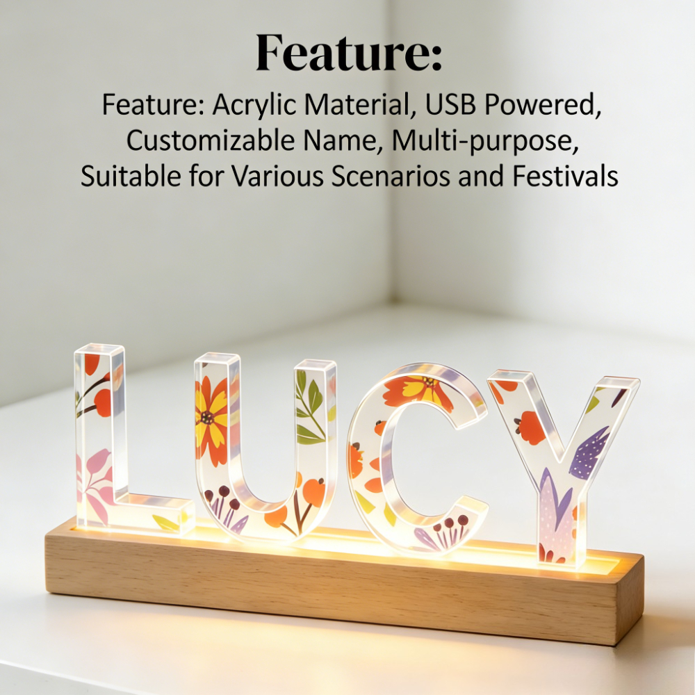 1pc Custom Name Acrylic LED Na - Lighting Decor Wedding review and price