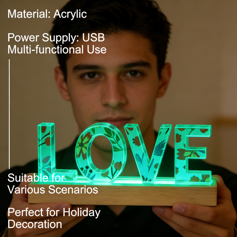 1pc Custom Name Acrylic LED Na - Lighting Decor Wedding review and price