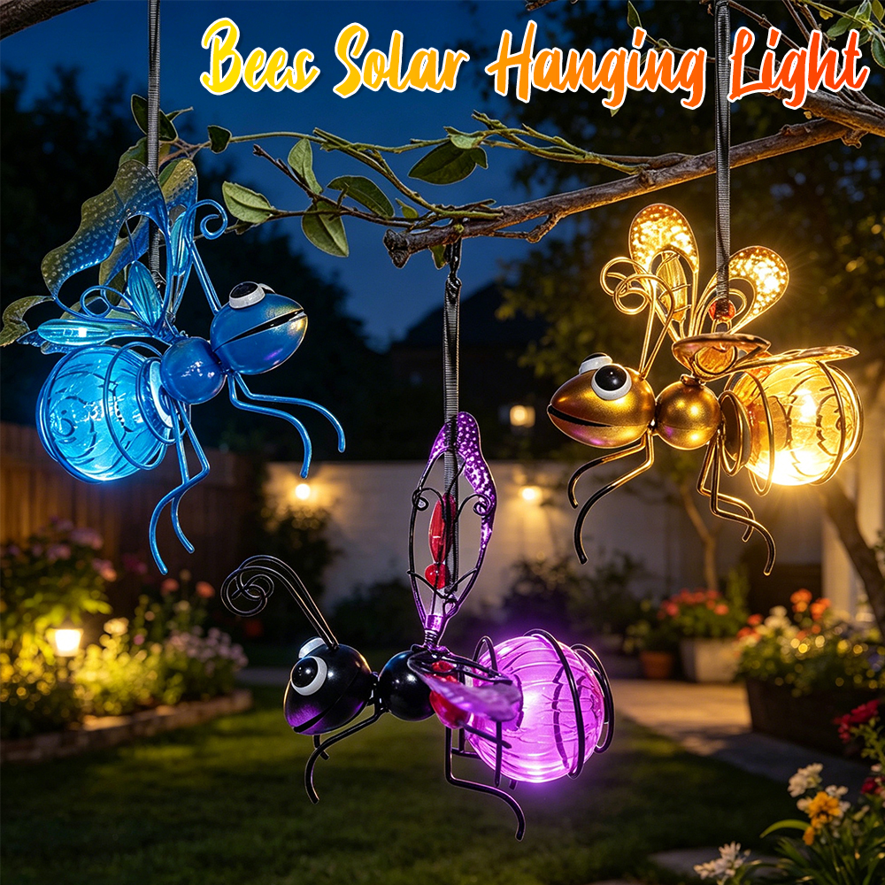 Solar-Powered Hanging Metal Be - Lighting Bug Decor review and price