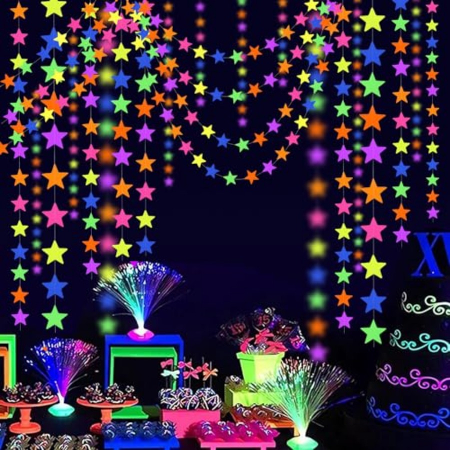 120feet UV Neon Star Hanging P - Lightings Decoration review and price