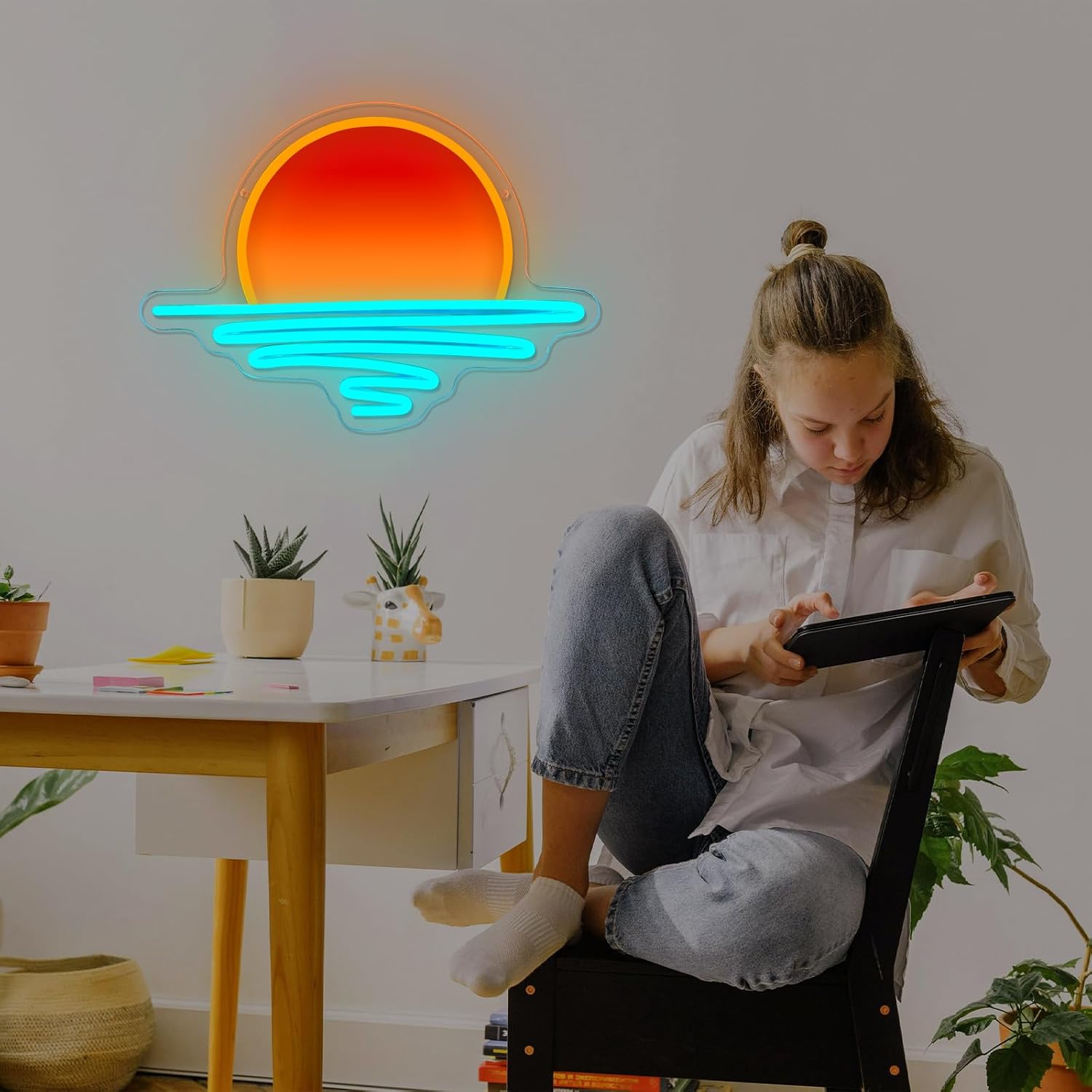 Sunrise Sunset Neon Sign USB P - Lighting Decor Sunrise review and price