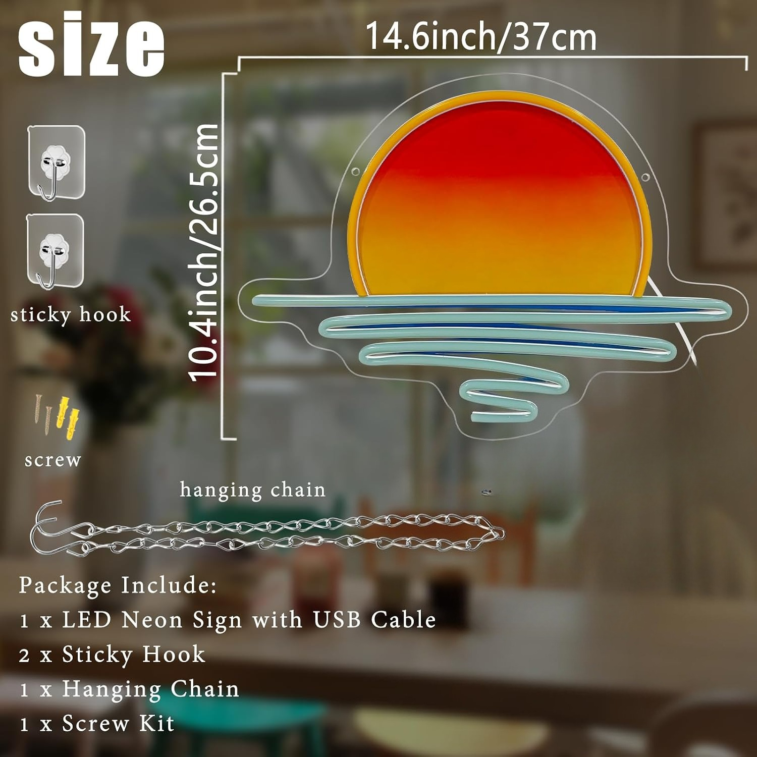Sunrise Sunset Neon Sign USB P - Lighting Decor Sunrise review and price