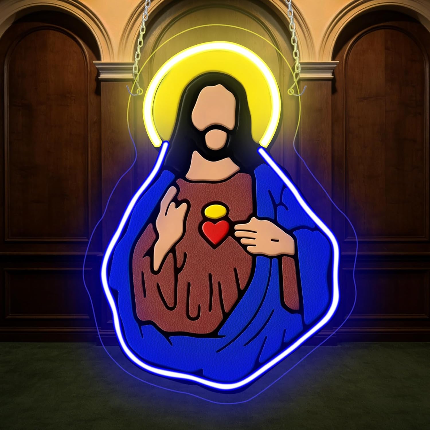 Sacred Heart of Jesus Neon Sig - Lighting Decor Wedding review and price