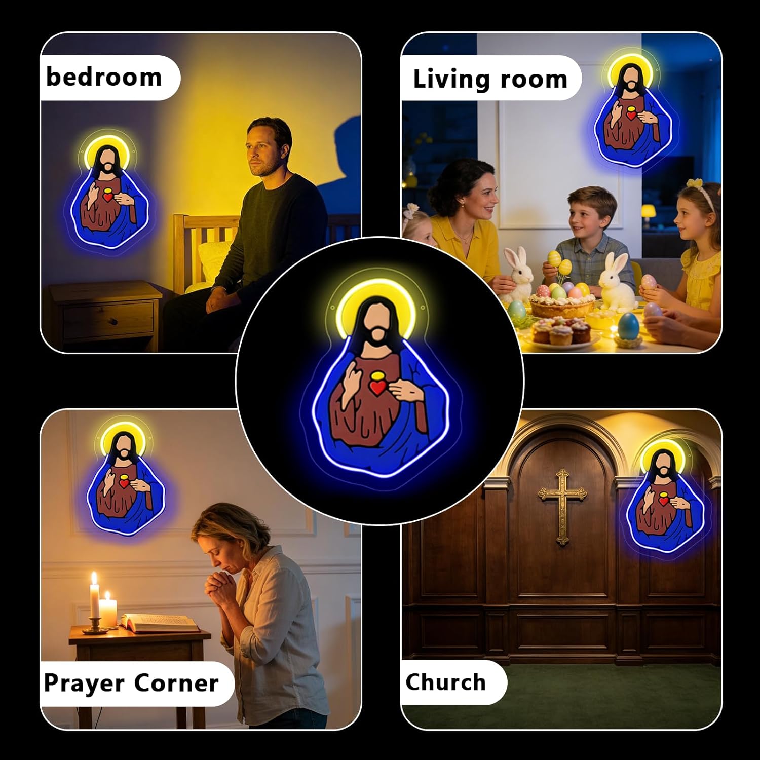 Sacred Heart of Jesus Neon Sig - Lighting Decor Wedding review and price