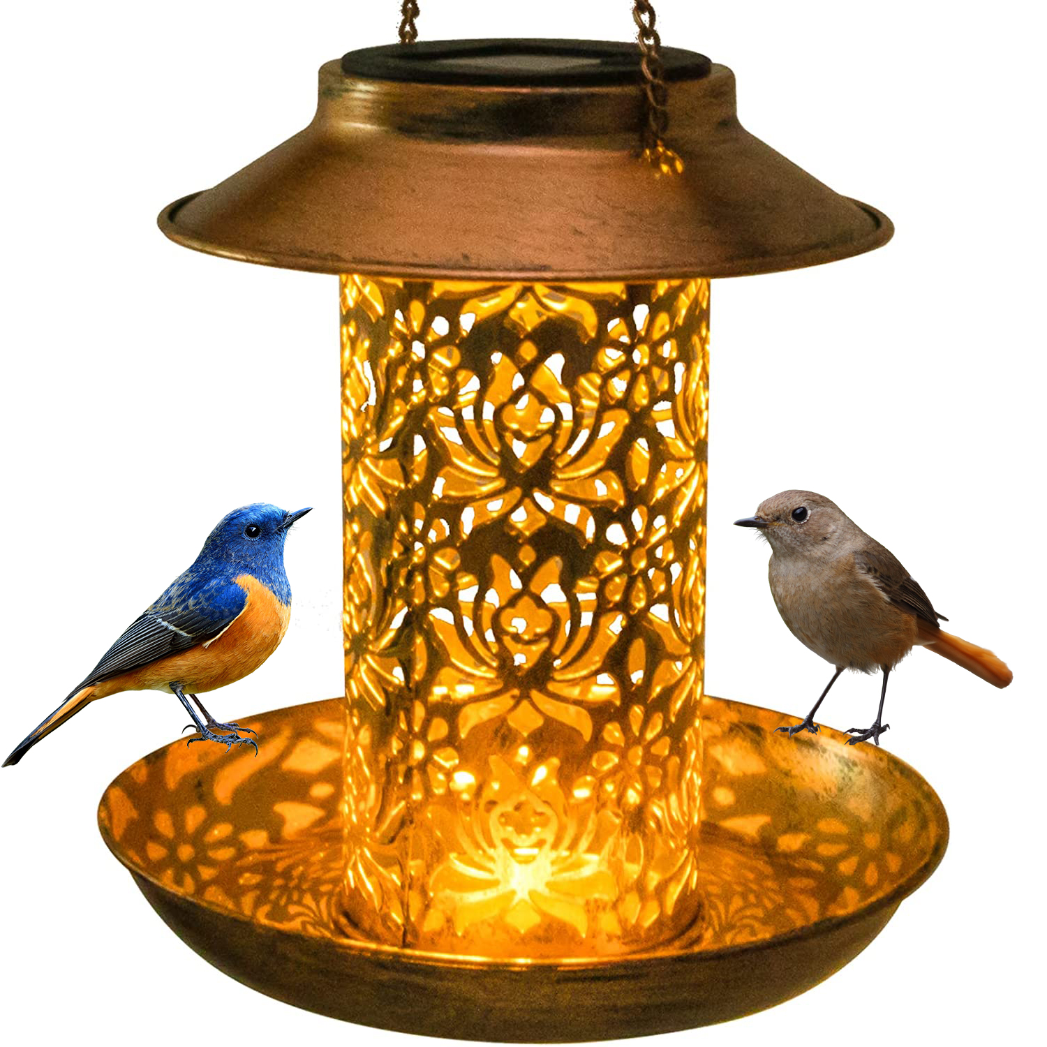 Solar Bird Feeder Metal Outdoo - Outdoor Lighting Decor Ideas review and price