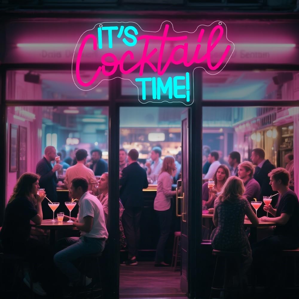 Cocktails Neon Sign USB Powere - Lighting Decor In Room review and price