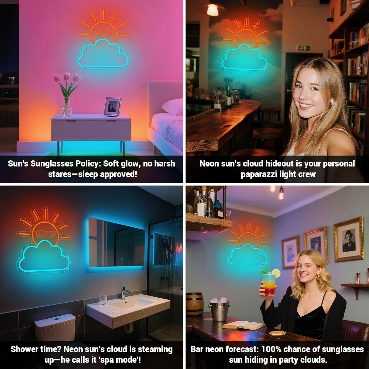 Sunrise Sunset Neon Sign USB P - Lighting Decor Living Room review and price