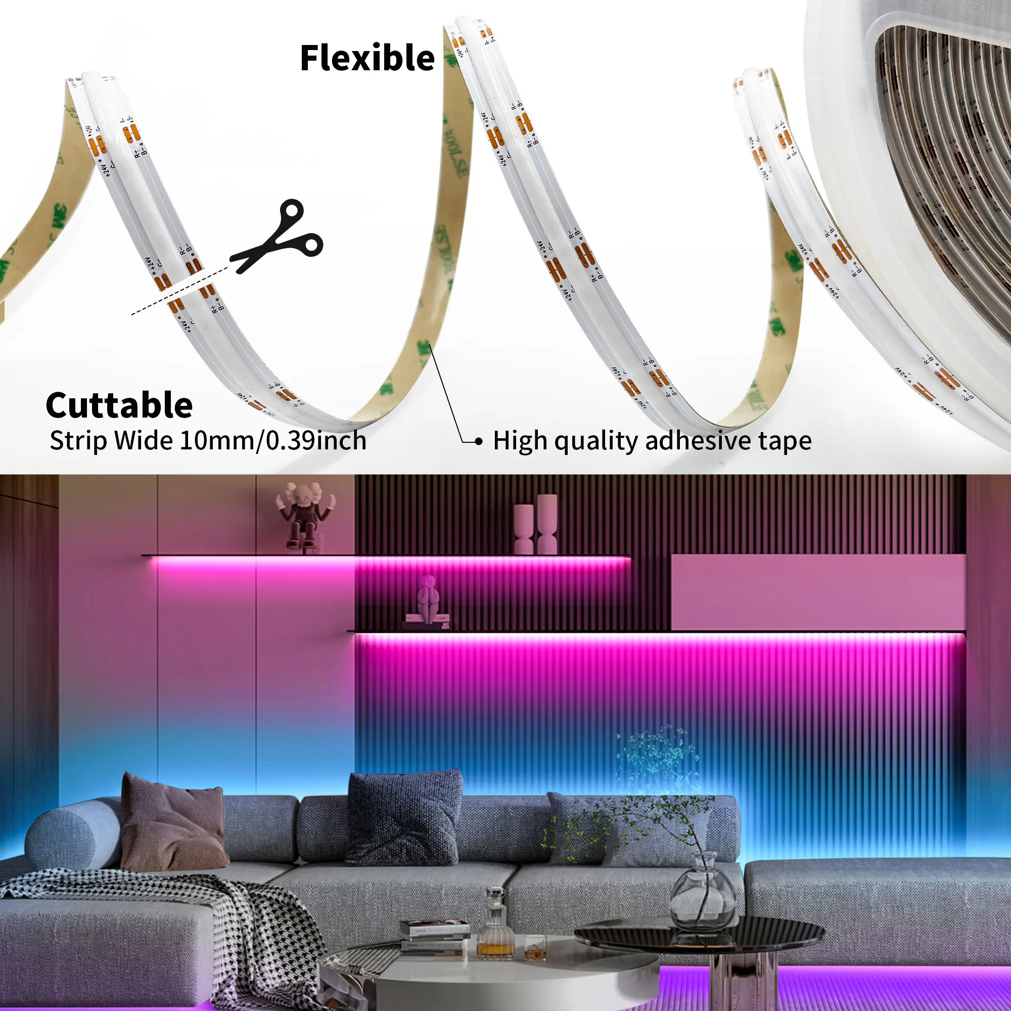 RGB COB Led Stirp Light Smart  - Room Decor Lighting Lamp review and price