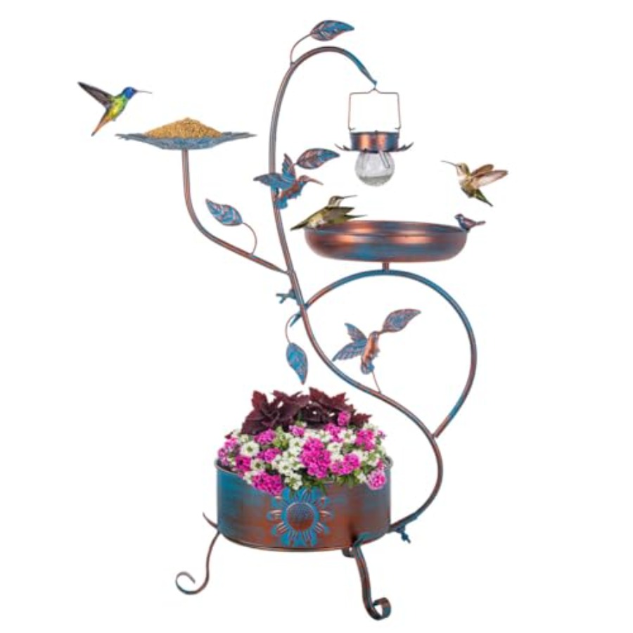 Outdoor metal bird bath with p - Lighting Decoration Outdoor review and price