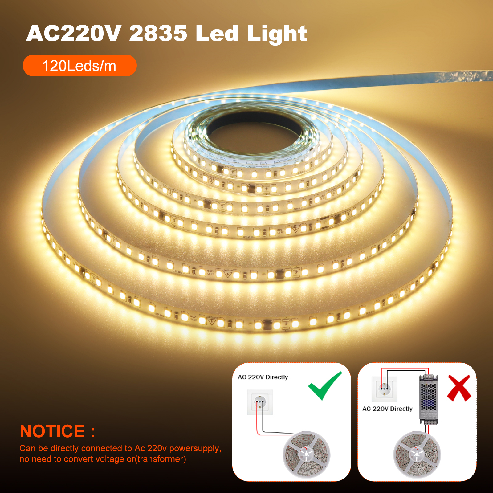 AC220V LED Strip Light 5m 10m  - Decor Lighting Online review and price