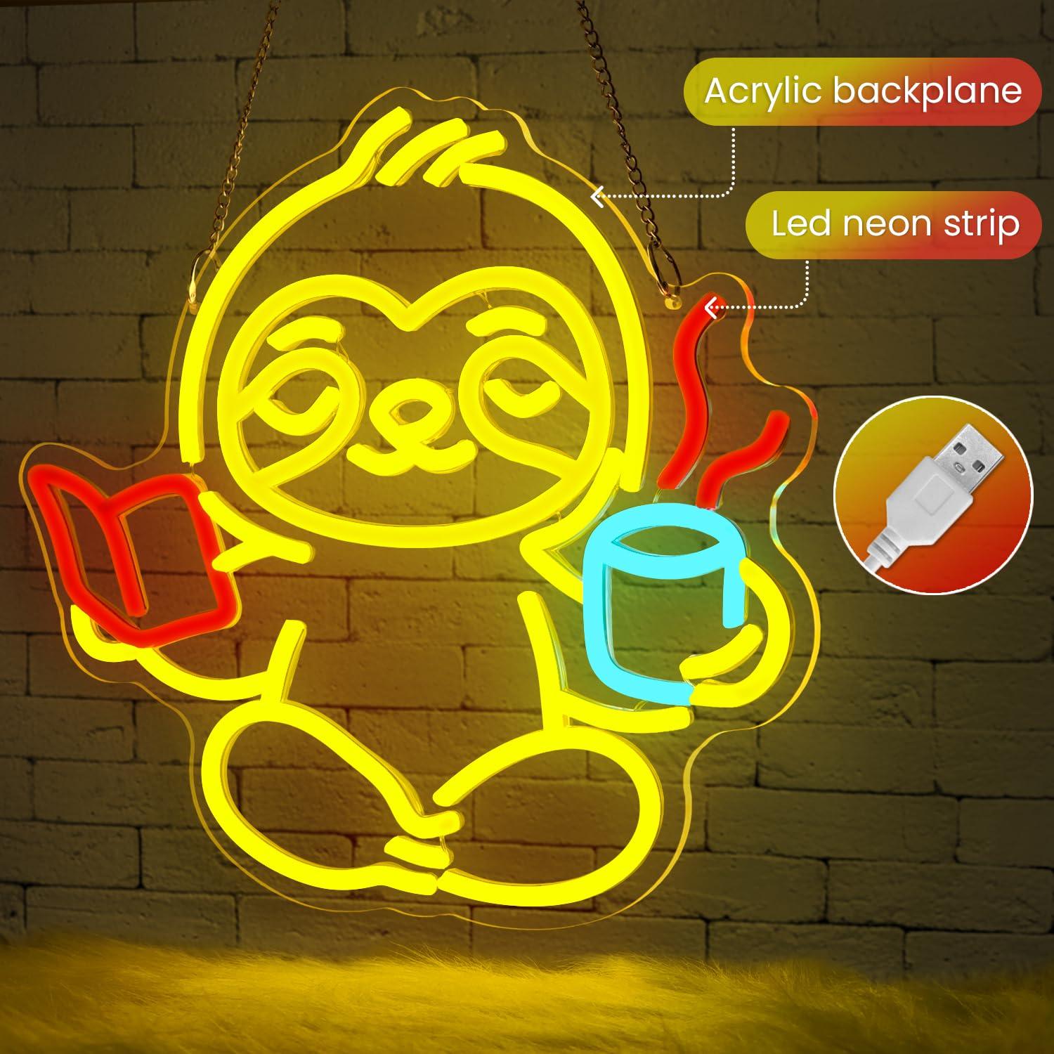 Sloth Neon Sign USB Dimmable L - Lighting Decor In Room review and price