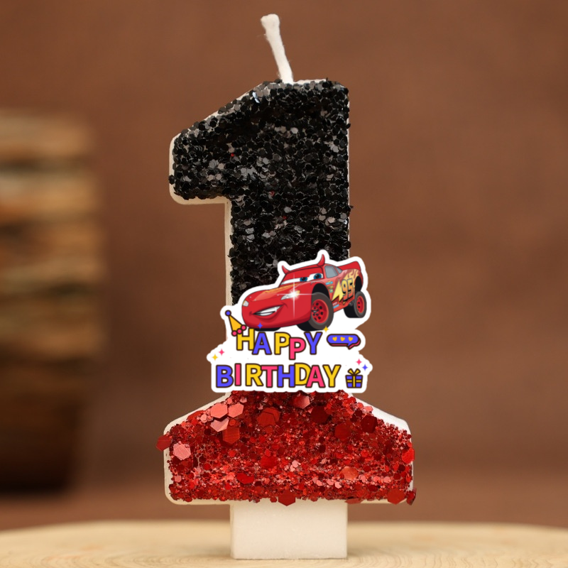 Cartoon Digital Red Candles Ca - Lighting Mcqueen Birthday Decor review and price
