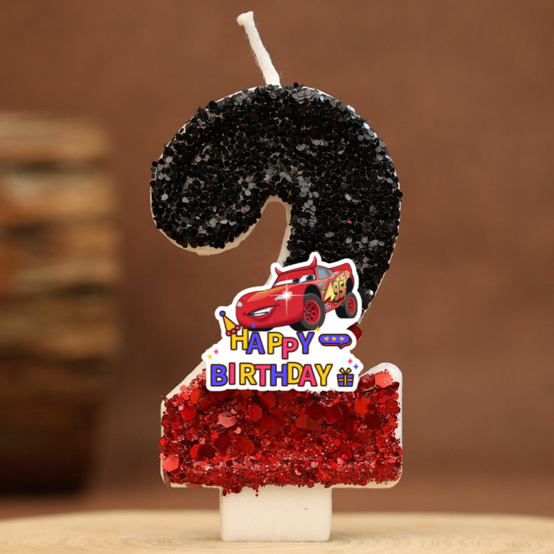Cartoon Digital Red Candles Ca - Lighting Mcqueen Birthday Decor review and price
