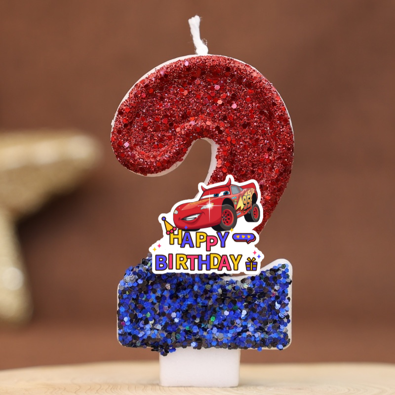 Cartoon Digital Red Candles Ca - Lighting Mcqueen Birthday Decor review and price