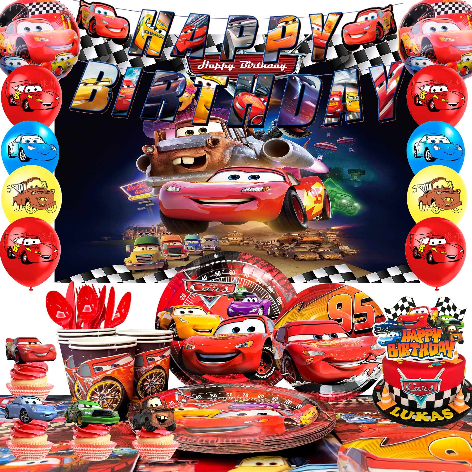 116 Pcs Cars Birthday Decorati - Lighting Mcqueen Birthday Decor review and price