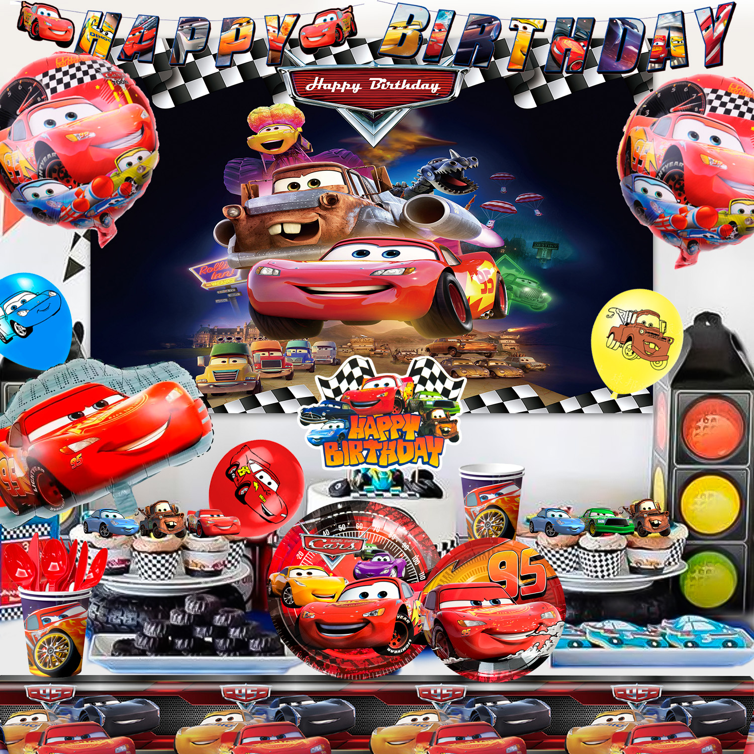116 Pcs Cars Birthday Decorati - Lighting Mcqueen Birthday Decor review and price