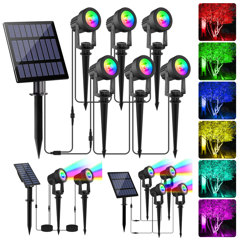 1/2/4/6 Lights RGB Solar Spotl - Lighting Decor Sunrise review and price