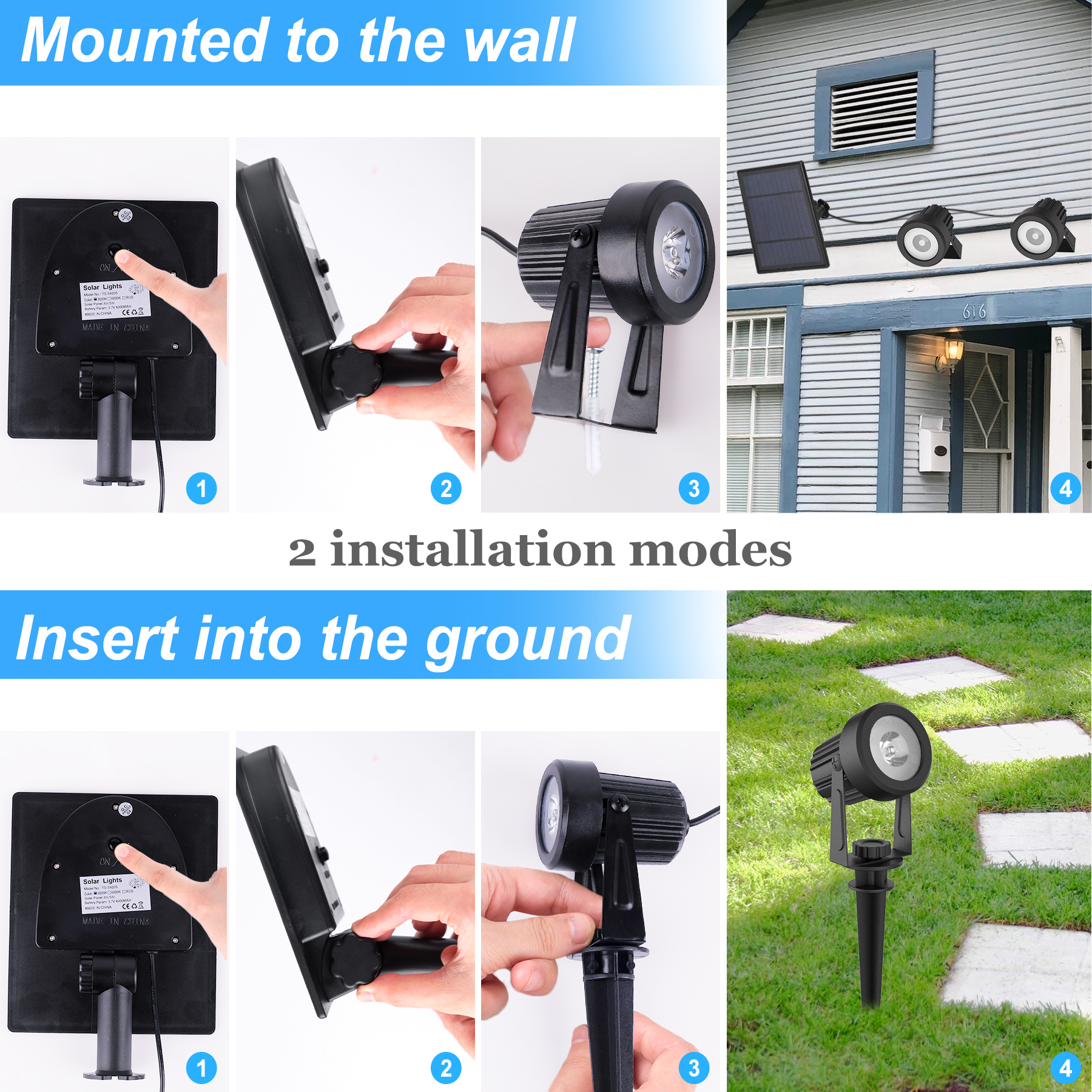 1/2/4/6 Lights RGB Solar Spotl - Lighting Decor Sunrise review and price