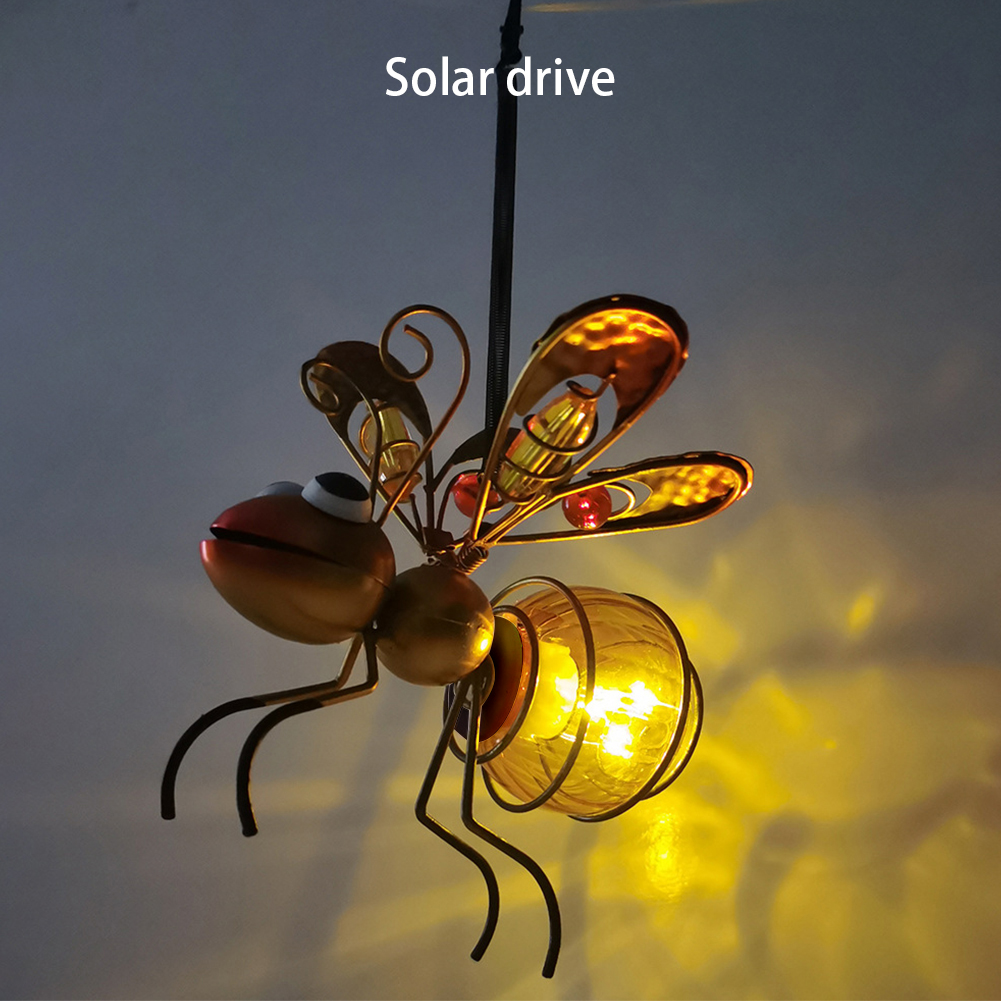 Solar Iron Insect Statue With  - Lighting Bug Decor review and price