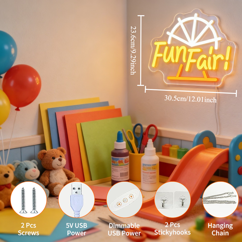 Fun Fair LED Neon Light for Wa - Outdoor Lighting Decor Ideas review and price