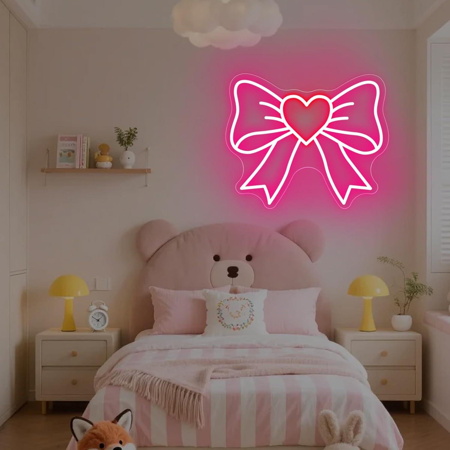 Bow Neon Signs USB Dimmable LE - Lighting Decor In Room review and price