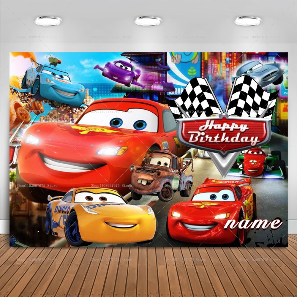 Lightning McQueen Backdrops Ch - Lighting Mcqueen Birthday Decor review and price