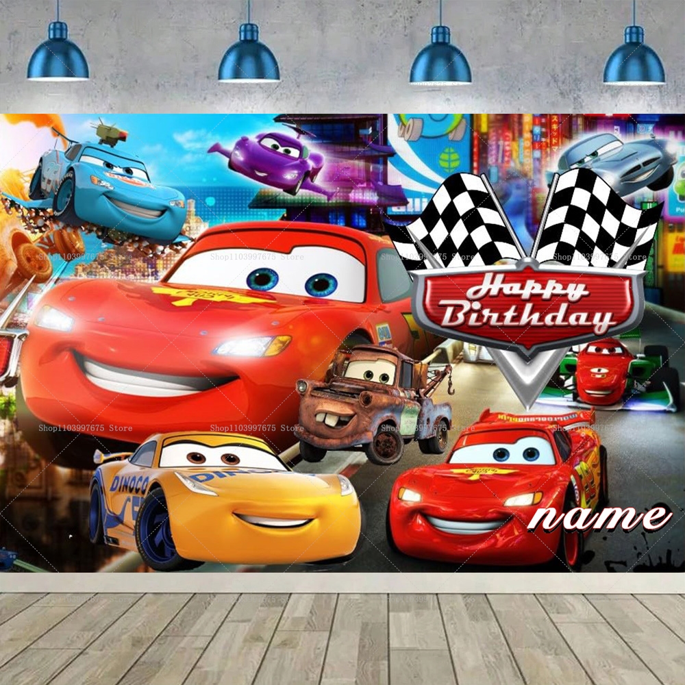 Lightning McQueen Backdrops Ch - Lighting Mcqueen Birthday Decor review and price